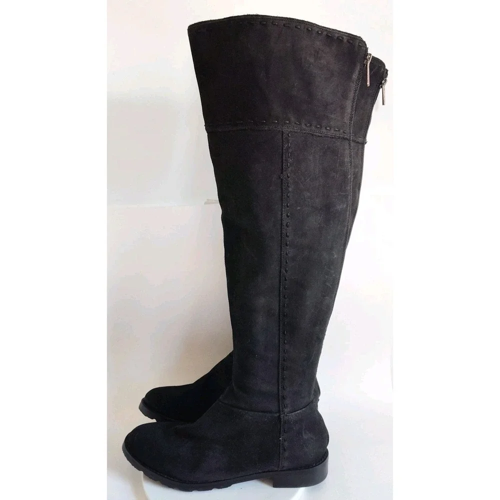 Women's Black Suede Over-the-Knee Boots